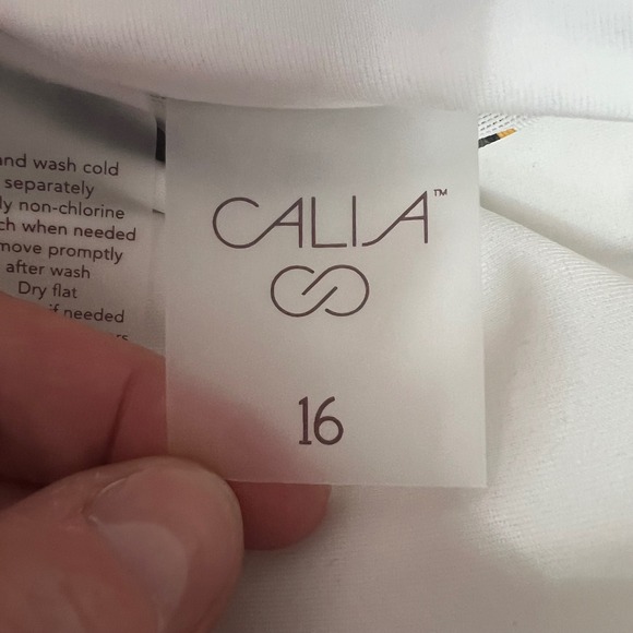 NWT Calia Shirred Cutout One Piece Swimsuit Tummy Control Multi Palm 16 - Picture 7 of 7